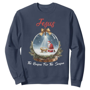 Jesus Santa Christmas Sweatshirt The Reason For The Season - Print Your Wear