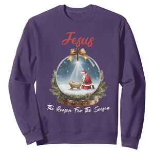 Jesus Santa Christmas Sweatshirt The Reason For The Season - Print Your Wear