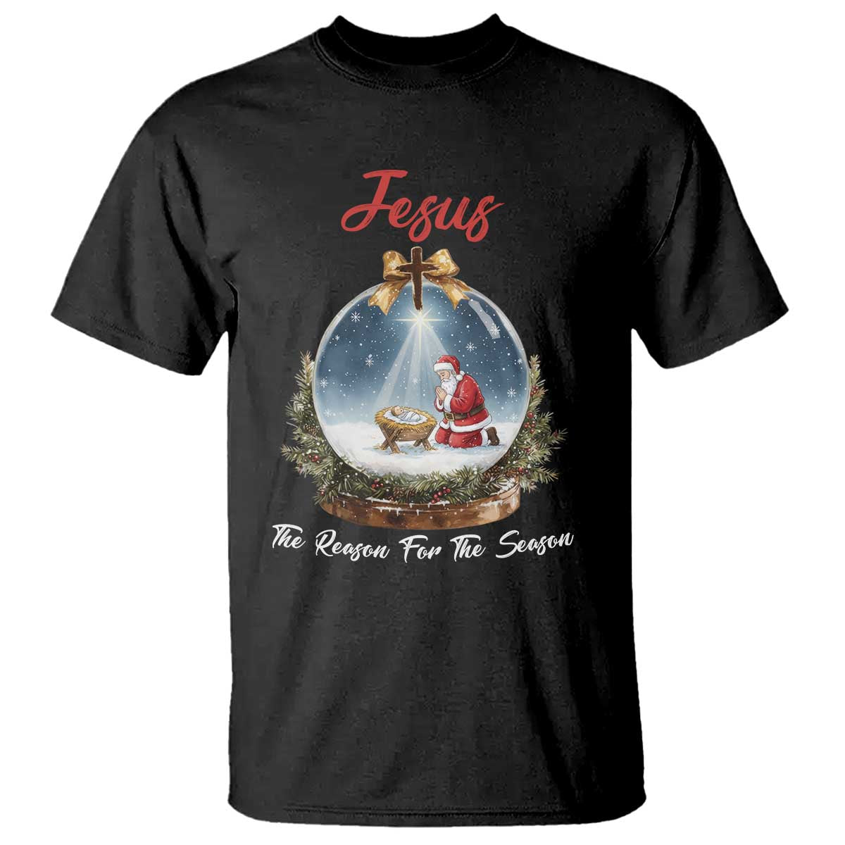 Jesus Santa Christmas T Shirt The Reason For The Season TS14 Black Print Your Wear
