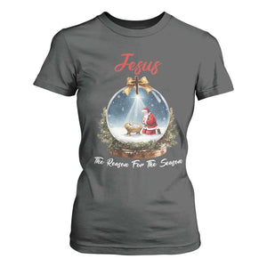 Jesus Santa Christmas T Shirt For Women The Reason For The Season TS14 Dark Heather Print Your Wear