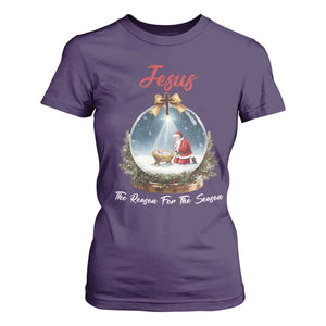 Jesus Santa Christmas T Shirt For Women The Reason For The Season TS14 Purple Print Your Wear