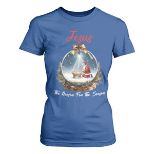 Jesus Santa Christmas T Shirt For Women The Reason For The Season TS14 Royal Blue Print Your Wear