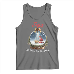 Jesus Santa Christmas Tank Top The Reason For The Season TS14 Black Heather Print Your Wear