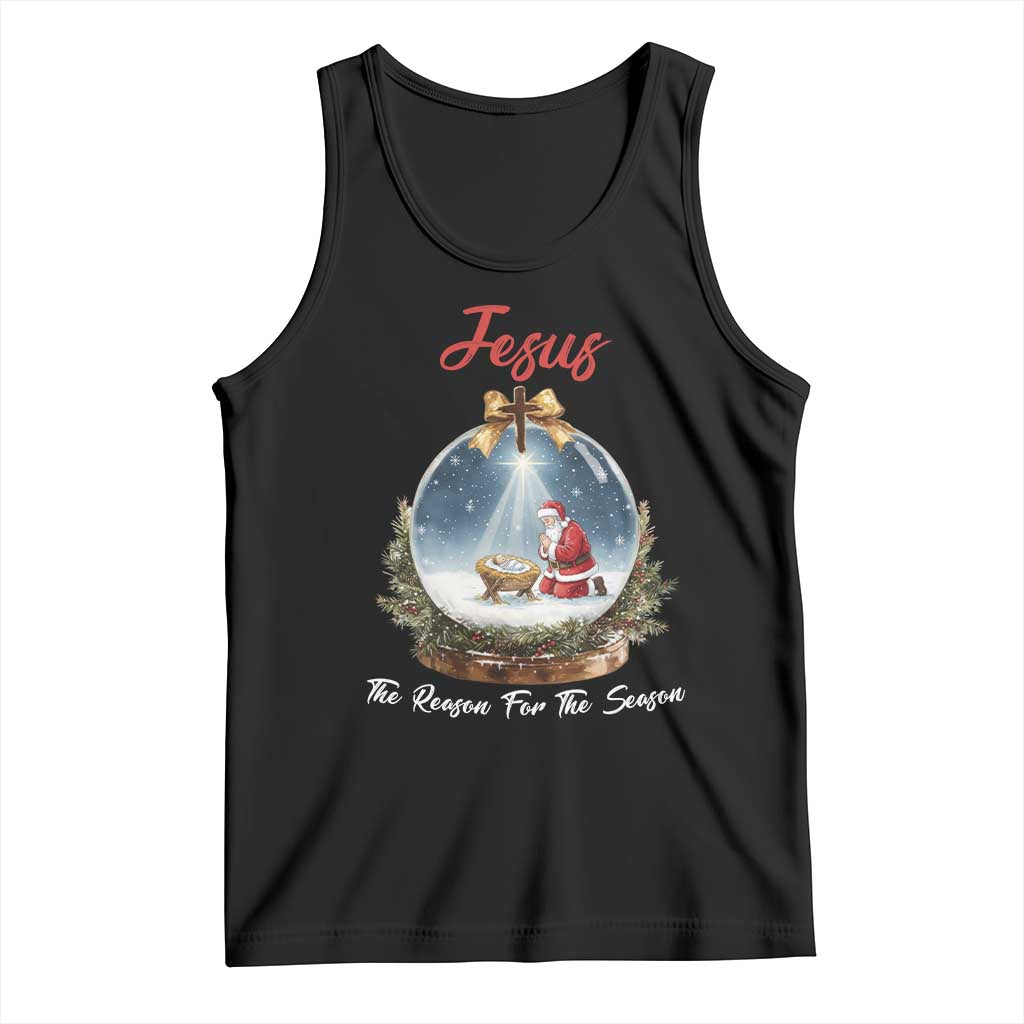 Jesus Santa Christmas Tank Top The Reason For The Season TS14 Black Print Your Wear