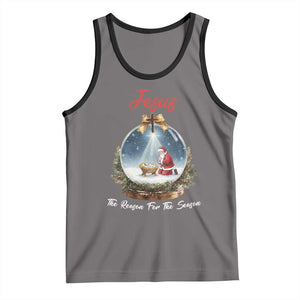 Jesus Santa Christmas Tank Top The Reason For The Season TS14 Deep Heather Black Print Your Wear