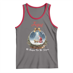 Jesus Santa Christmas Tank Top The Reason For The Season TS14 Deep Heather Red Print Your Wear
