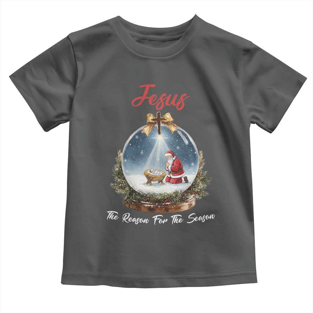 Jesus Santa Christmas Toddler T Shirt The Reason For The Season TS14 Dark Heather Print Your Wear