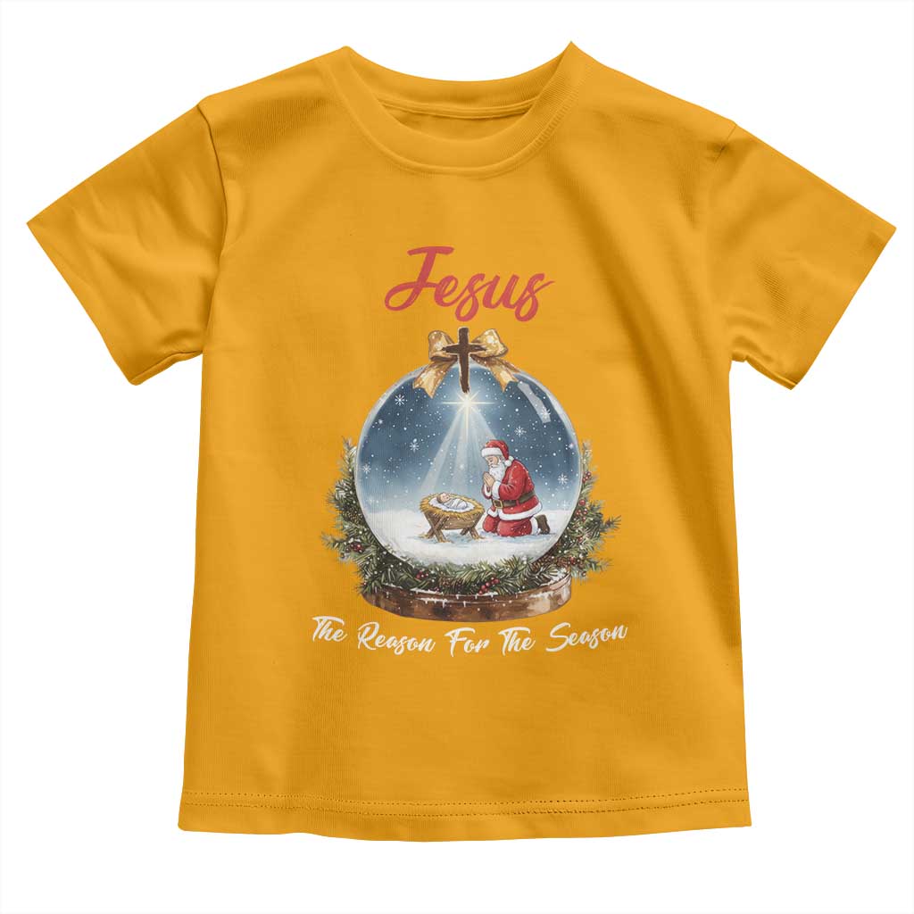 Jesus Santa Christmas Toddler T Shirt The Reason For The Season TS14 Gold Print Your Wear