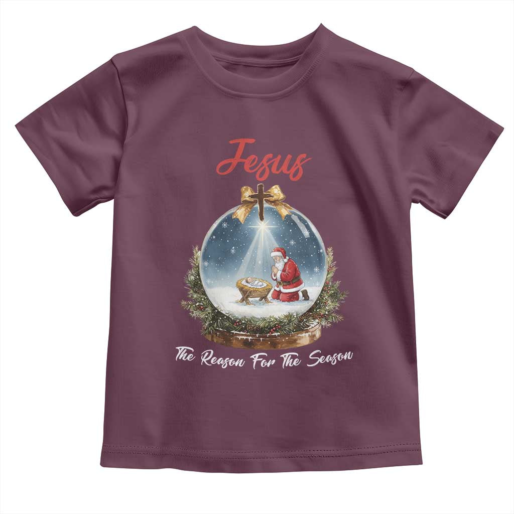 Jesus Santa Christmas Toddler T Shirt The Reason For The Season TS14 Maroon Print Your Wear