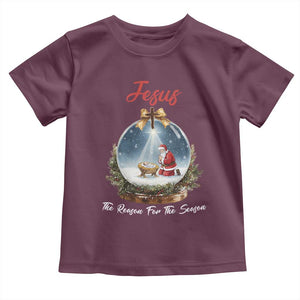 Jesus Santa Christmas Toddler T Shirt The Reason For The Season TS14 Maroon Print Your Wear