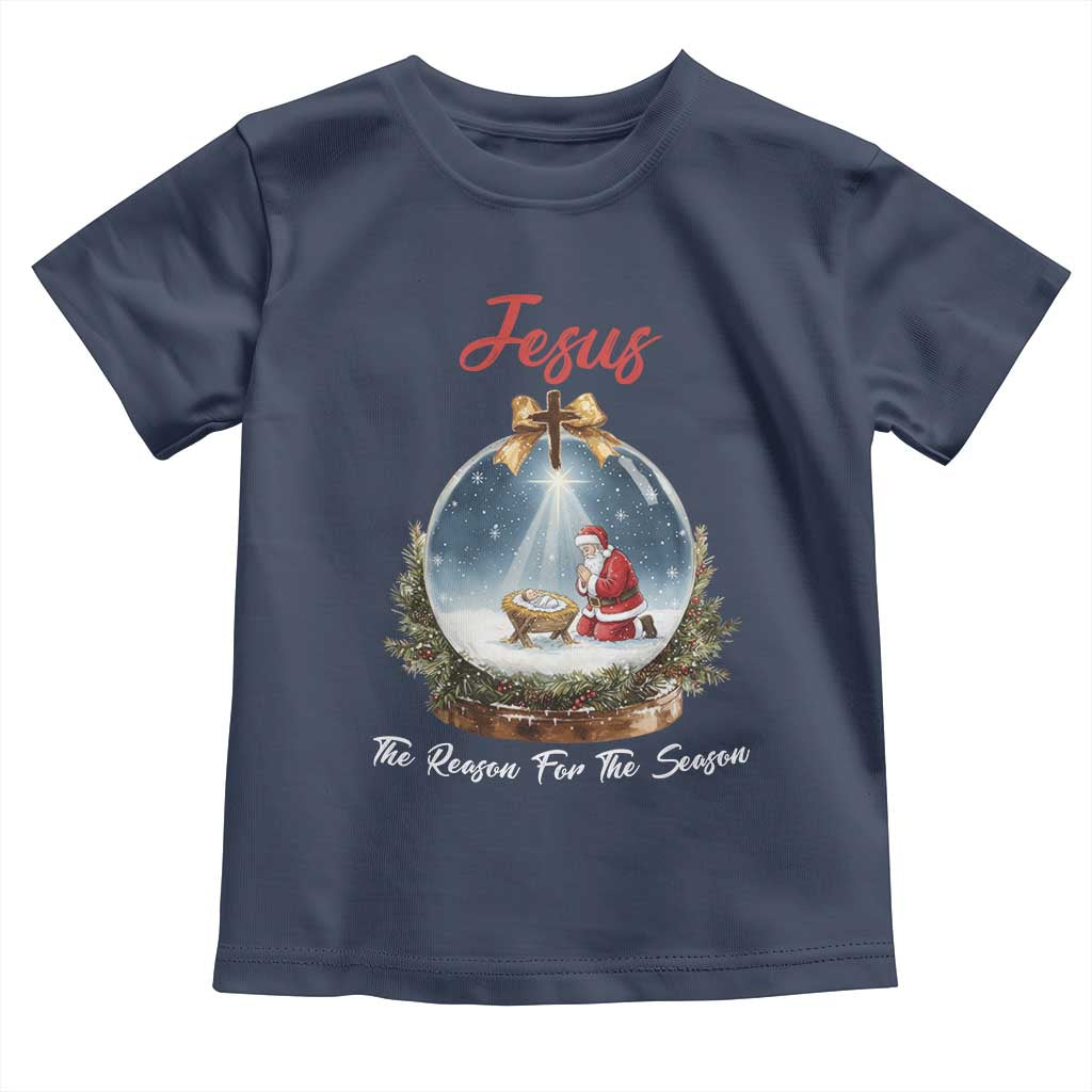 Jesus Santa Christmas Toddler T Shirt The Reason For The Season TS14 Navy Print Your Wear