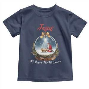 Jesus Santa Christmas Toddler T Shirt The Reason For The Season TS14 Navy Print Your Wear