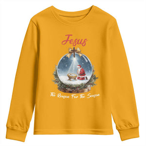 Jesus Santa Christmas Youth Sweatshirt The Reason For The Season TS14 Gold Print Your Wear