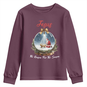 Jesus Santa Christmas Youth Sweatshirt The Reason For The Season TS14 Maroon Print Your Wear