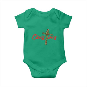 Christian Christmas Baby Onesie Cross Lights Faith TS14 Irish Green Print Your Wear