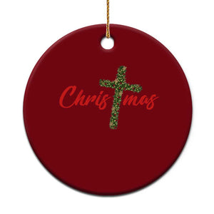 Christian Xmas Ceramic Ornament Cross Lights Faith TS14 1pc Red Print Your Wear