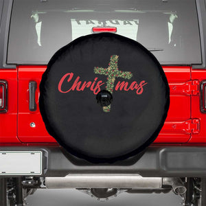Christian Christmas Spare Tire Cover Cross Lights Faith TS14 Black Print Your Wear