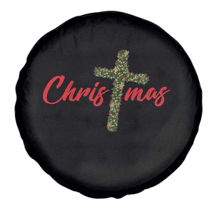 Christian Christmas Spare Tire Cover Cross Lights Faith TS14 Print Your Wear