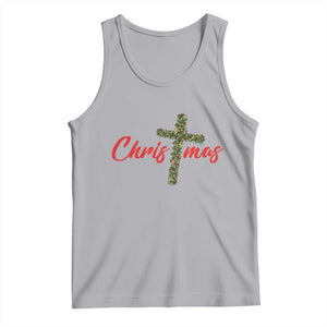 Christian Christmas Tank Top Cross Lights Faith TS14 Athletic Heather Print Your Wear