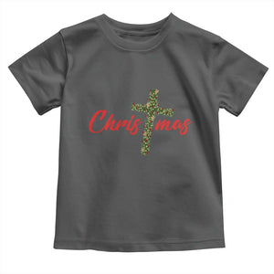 Christian Christmas Toddler T Shirt Cross Lights Faith TS14 Dark Heather Print Your Wear