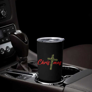 Christian Christmas Tumbler Cup Cross Lights Faith - Print Your Wear