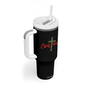 Christian Christmas Tumbler With Handle Cross Lights Faith TS14 Print Your Wear