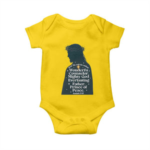 Christian Jesus Baby Onesie Cross Bible Verse Inspirational Isalah 9:6 TS14 Daisy Print Your Wear