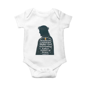 Christian Jesus Baby Onesie Cross Bible Verse Inspirational Isalah 9:6 TS14 White Print Your Wear