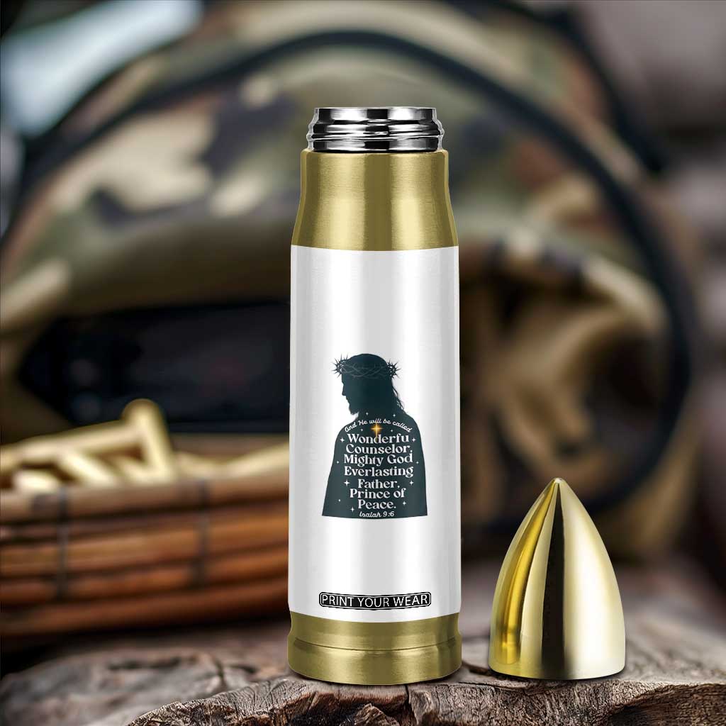 Christian Jesus Bullet Tumbler Cross Bible Verse Inspirational Isalah 9:6 TS14 Print Your Wear