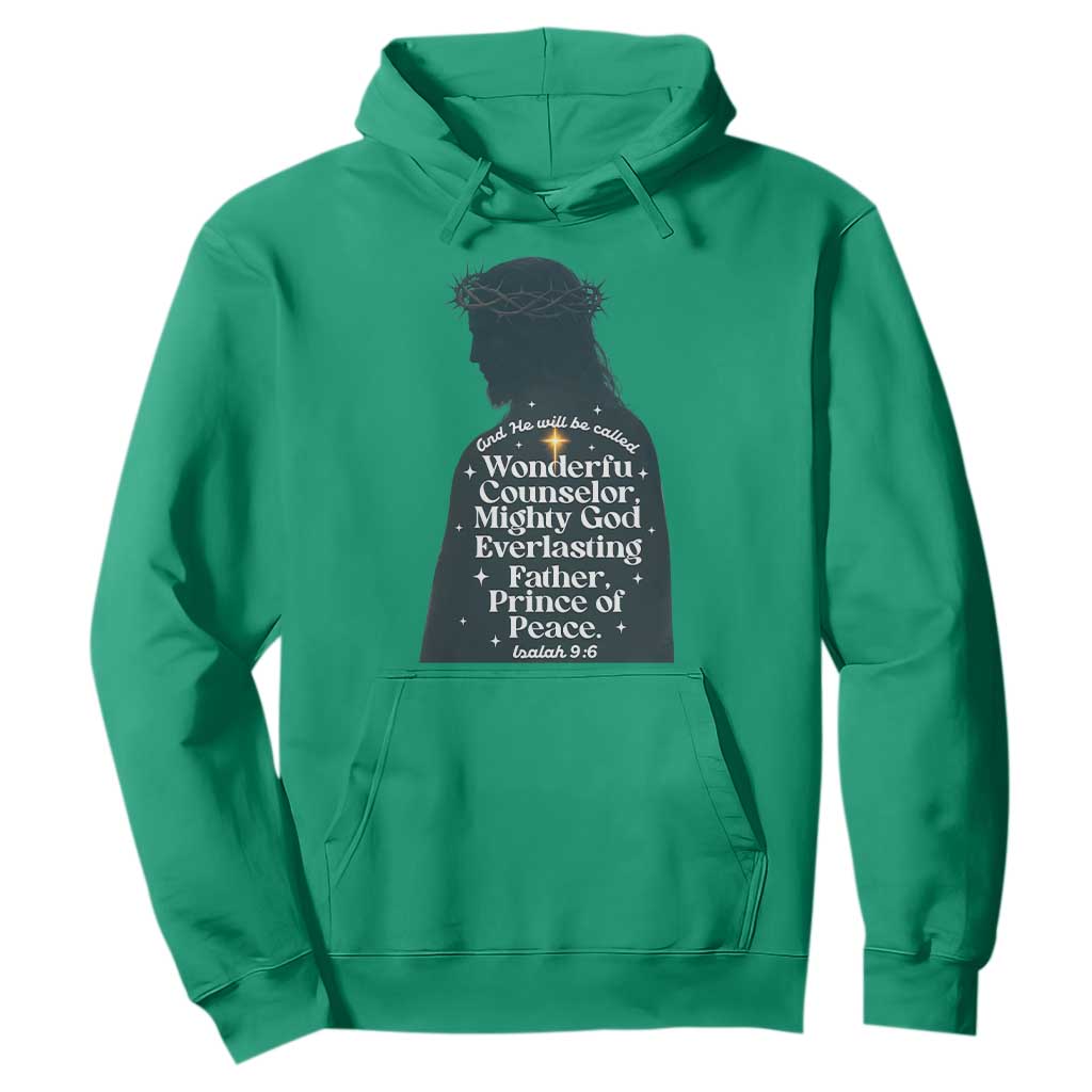 Christian Jesus Hoodie Cross Bible Verse Inspirational Isalah 9:6 TS14 Irish Green Print Your Wear