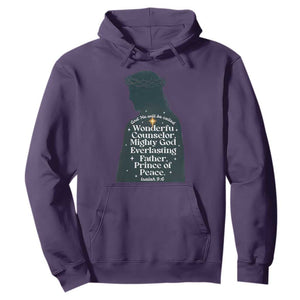 Christian Jesus Hoodie Cross Bible Verse Inspirational Isalah 9:6 TS14 Purple Print Your Wear