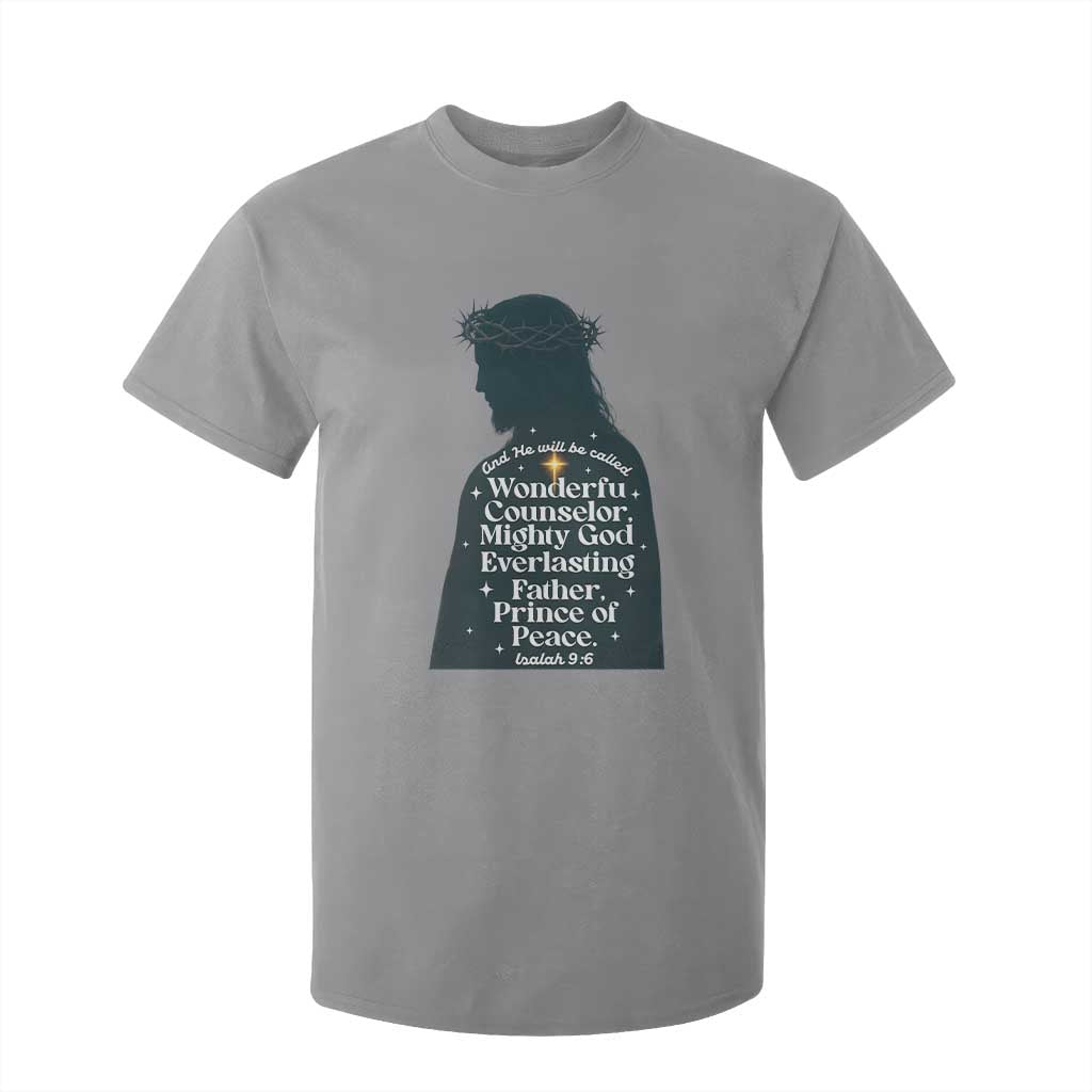 Christian Jesus T Shirt For Kid Cross Bible Verse Inspirational Isalah 9:6 TS14 Sport Gray Print Your Wear