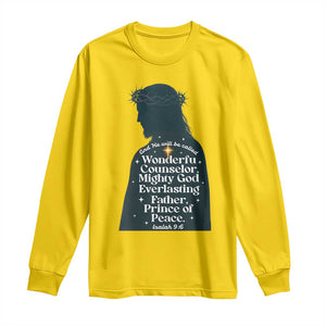 Christian Jesus Long Sleeve Shirt Cross Bible Verse Inspirational Isalah 9:6 TS14 Daisy Print Your Wear