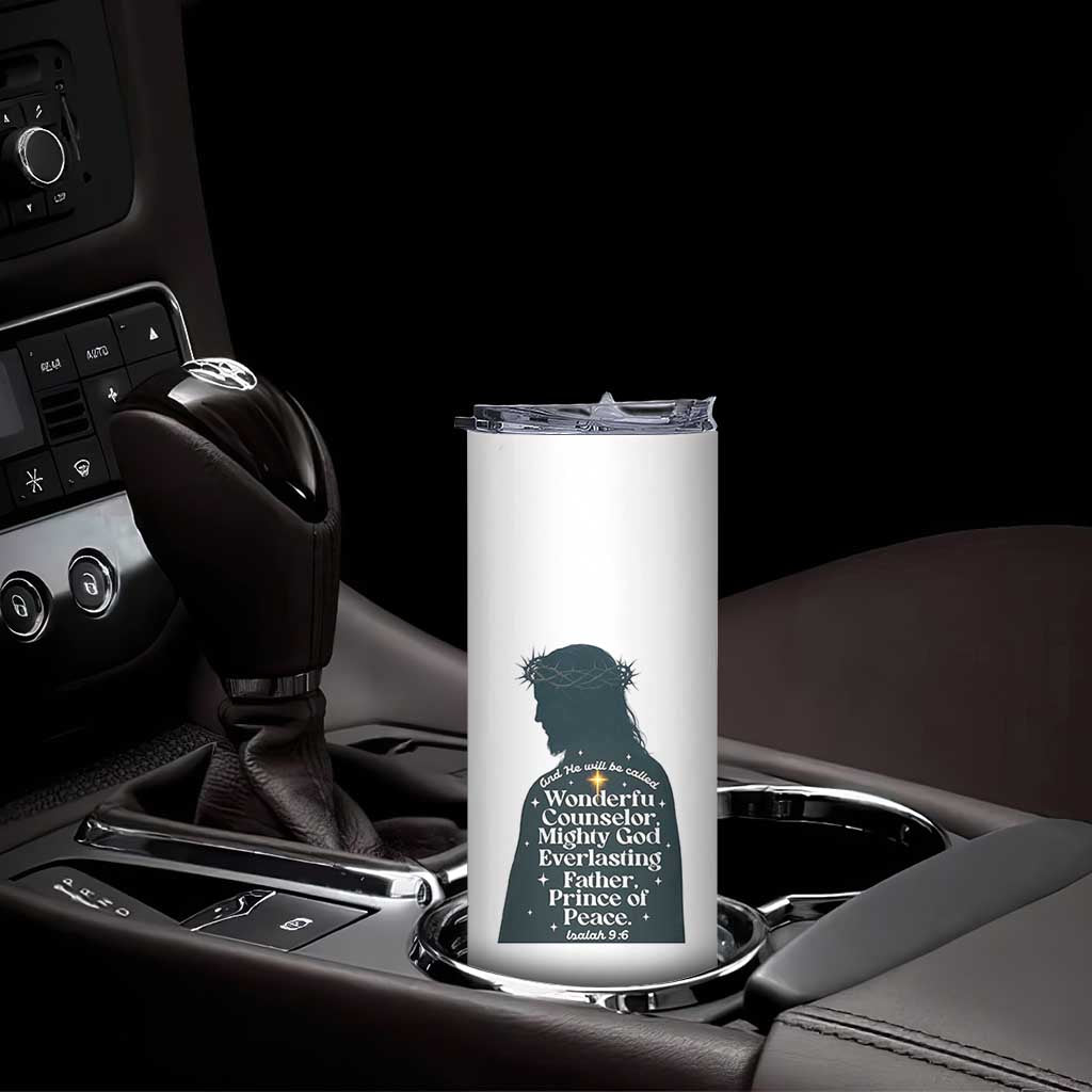 Christian Jesus Skinny Tumbler Cross Bible Verse Inspirational Isalah 9:6 TS14 Print Your Wear