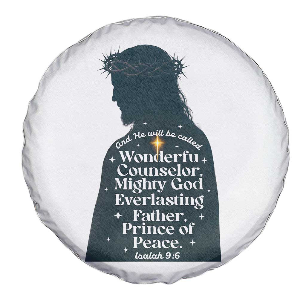 Christian Jesus Spare Tire Cover Cross Bible Verse Inspirational Isalah 9:6 TS14 Print Your Wear
