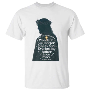 Christian Jesus T Shirt Cross Bible Verse Inspirational Isalah 9:6 TS14 White Print Your Wear
