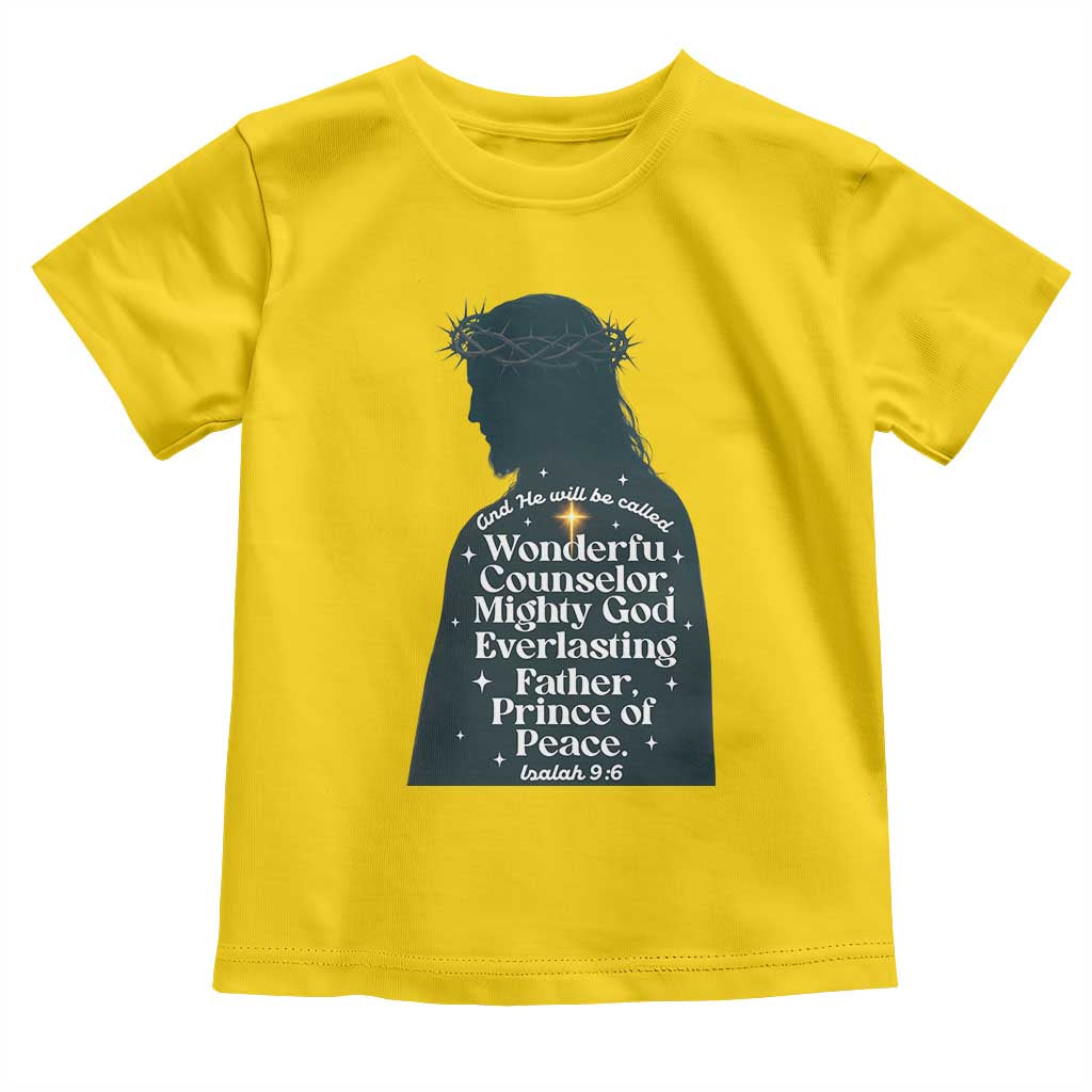 Christian Jesus Toddler T Shirt Cross Bible Verse Inspirational Isalah 9:6 TS14 Daisy Print Your Wear