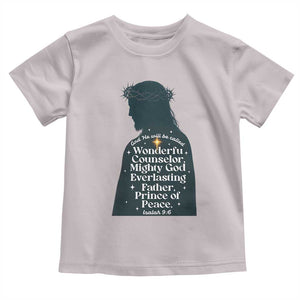 Christian Jesus Toddler T Shirt Cross Bible Verse Inspirational Isalah 9:6 TS14 Ice Gray Print Your Wear