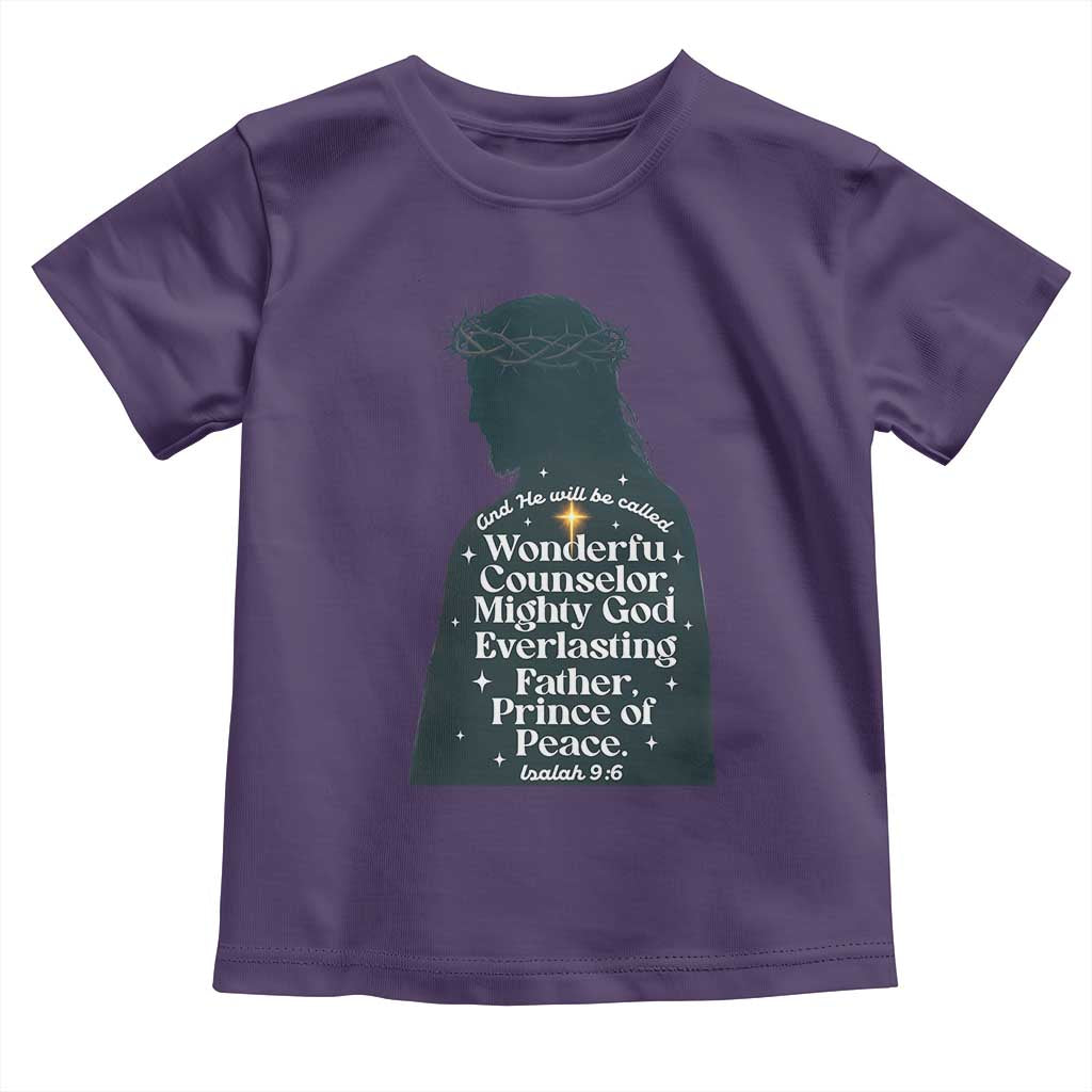 Christian Jesus Toddler T Shirt Cross Bible Verse Inspirational Isalah 9:6 TS14 Purple Print Your Wear
