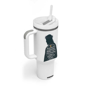 Christian Jesus Tumbler With Handle Cross Bible Verse Inspirational Isalah 9:6 TS14 Print Your Wear