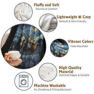 Three Kings Throw Blanket Nativity Scene Starry Night Christian Christmas TS14 Print Your Wear