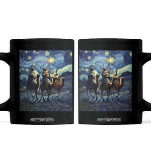 Three Kings Coffee Mug Nativity Scene Starry Night Christian Christmas TS14 Black Print Your Wear