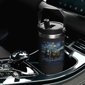 Three Kings Flip Straw Tumbler Nativity Scene Starry Night Christian Christmas TS14 Print Your Wear