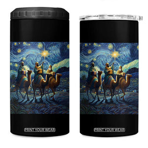 Three Kings 4 in 1 Can Cooler Tumbler Nativity Scene Starry Night Christian Christmas TS14 One Size: 16 oz Black Print Your Wear