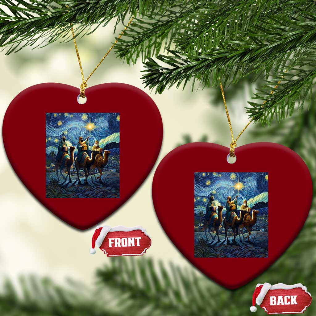 Three Kings Ceramic Ornament Nativity Scene Starry Night Christian Xmas TS14 Print Your Wear