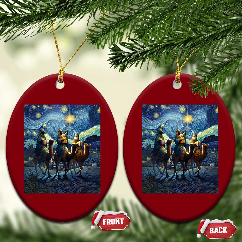 Three Kings Ceramic Ornament Nativity Scene Starry Night Christian Xmas TS14 Print Your Wear