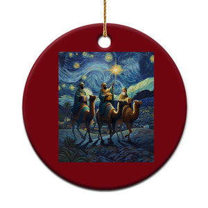 Three Kings Ceramic Ornament Nativity Scene Starry Night Christian Xmas TS14 1pc Red Print Your Wear