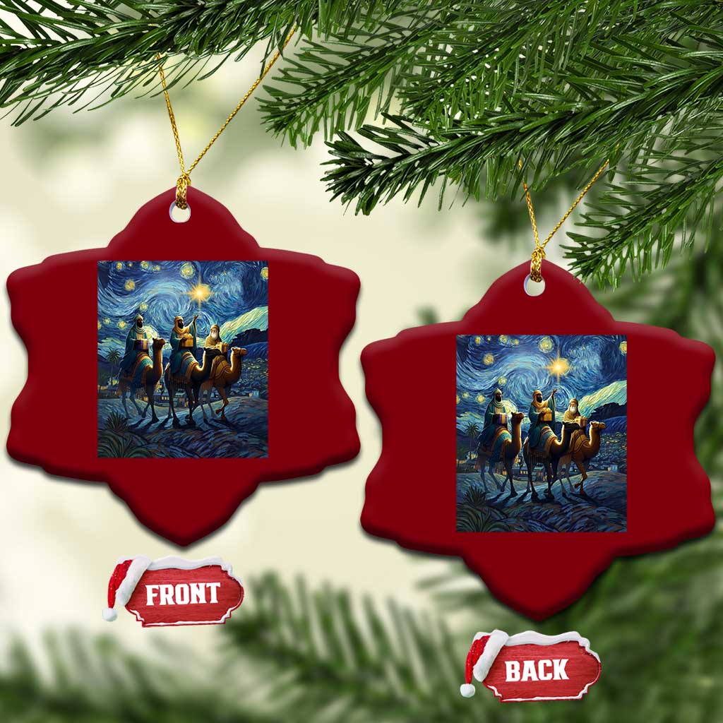 Three Kings Ceramic Ornament Nativity Scene Starry Night Christian Xmas TS14 Print Your Wear