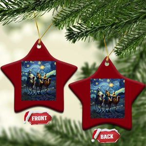 Three Kings Ceramic Ornament Nativity Scene Starry Night Christian Xmas TS14 Print Your Wear