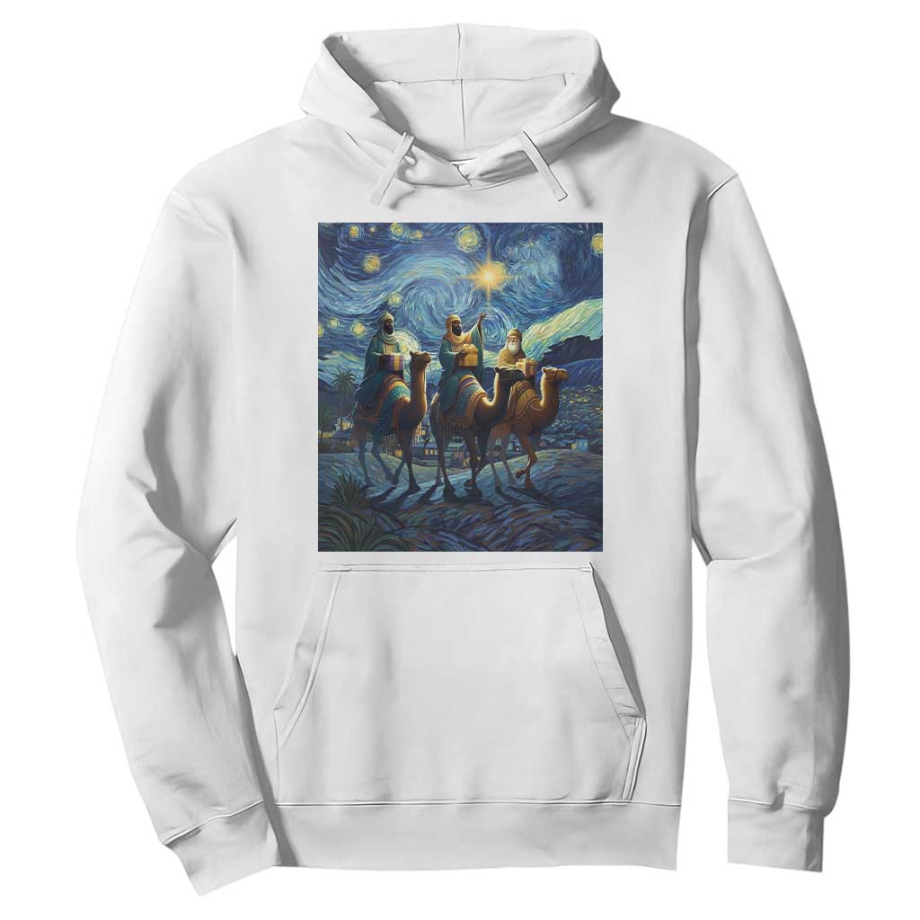 Three Kings Hoodie Nativity Scene Starry Night Christian Christmas TS14 White Print Your Wear